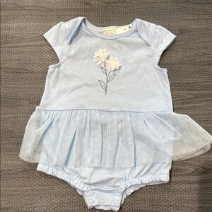 Blue Baby Dress with Floral Design